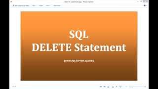 24 - SQL DELETE Statement - Learn SQL from www.SQLServerLog.com [HD]