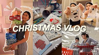 HOLIDAY VLOG *prep for CHRISTMAS w/ me* || wrapping presents, shopping, winter cleaning, + room tour