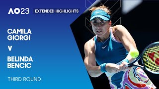 Camila Giorgi v Belinda Bencic Extended Highlights | Australian Open 2023 Third Round