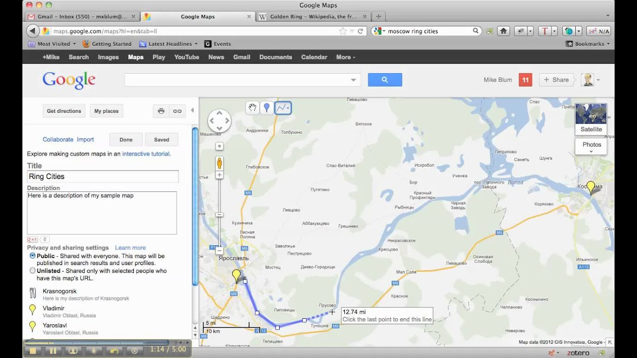 Google Maps Drawing Map Lines Youtube