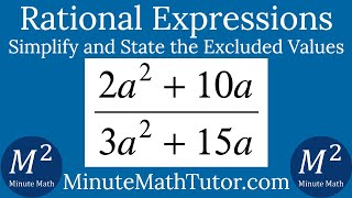 Simplify (2a^2+10a)/(3a^2+15a) and state the excluded values