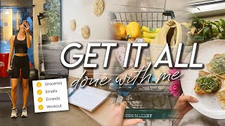 GET IT ALL DONE WITH ME | working out, errands, life admin tasks, cooking, productive vlog!
