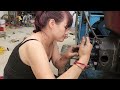 full video genius girl repairs and restores machines.