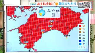 高知の天気　9日は高知県内全域で青空が広がる　日中は暖かく過ごしやすい　東杜和気象予報士が解説