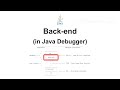 Back-end (in Java Debugger)