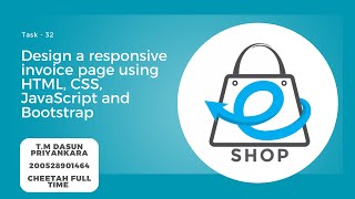 Design a responsive invoice page using HTML, CSS, JavaScript and Bootstrap