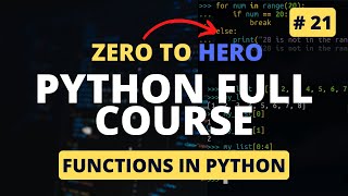 Functions in Python | Python User Defined Functions | Python Tutorial - Python Full Course 2023