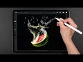 Draw With Me - Underwater Melon Slice | My Procreate Digital Art Technique