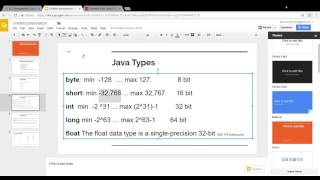 Java Tutorial 2- primitive data types