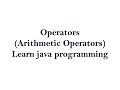 Arithmetic Operators in Java using Eclipse IDE