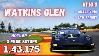 PORSCHE 992 GT3 R | WATKINS GLEN 1.43.1 | HOTLAP + FREE SETUP | ACC v1.10