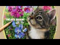 Timelapse Drawing | CAT FUR & SWEET PEAS FLOWERS // Chris Cheng