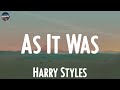 Harry Styles - As It Was (lyrics) | Taylor Swift, Wiz Khalifa, Charlie Puth, Olivia Rodrigo