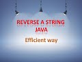 String reverse - Java interview question