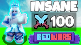 So I got **100 KILLS** in a SOLOS GAME.. (Roblox Bedwars)