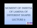 MOMENT OF INERTIA OF LAMINA OF DIFFERENT SHAPES MOMENT OF INERTIA OF LAMINA OF DIFFERENT SHAPES