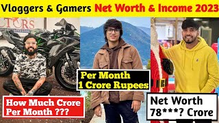 Gamers VS Vloggers Monthly Income & Net Worth | Sourav Joshi Vlogs, Techno Gamerz, Uk07 Rider