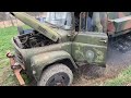 sr 114d bucegi military truck diesel engine start and short trip after 2 years parking