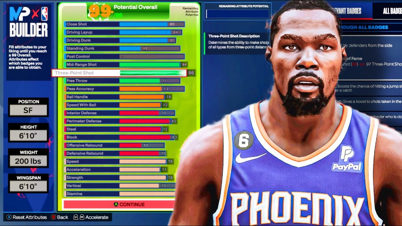 NBA 2K24 OFFICIAL BEST 6'10 KEVIN DURANT BUILD I CREATED A MONSTER 3 ...