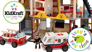 KidKraft Fire Station Playset with Hot Wheels and Fire Trucks | Toy Cars