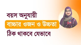 বয়স অনুযায়ী বাচ্চার ওজন ও উচ্চতা । পুষ্টিবিদ আয়শা সিদ্দিকা । Tingtongtube