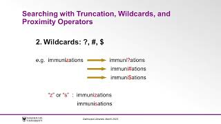 Searching With Truncation, Wildcards, and Proximity Searching