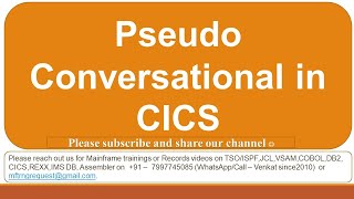 Pseudo Conversational in CICS JCL, VSAM, COBOL, DB2 and CICS modules training from 25-Nov-2022