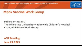 June 2023 ACIP Meeting - Mpox Vaccine