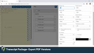 Transcript Package Export PDF Versions
