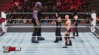 WWE 2K19 Giant Thanos vs Mini Undertaker, Mini Kane & Mini Stone Cold Match!