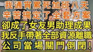 我通宵累死加班八天！辛苦搞定了全套方案！卻成了女友男助理成果！我反手帶著全部資源離職！公司當場關門倒閉！#生活經驗 #情感故事 #深夜淺讀 #幸福人生