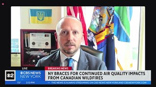 Officials discuss expected poor air quality in New York due to Canadian wildfires