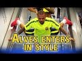 Dani Alves goes down escalator head first ahead of Champions League final