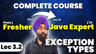 3.2 Exception Types in Java (Checked & Unchecked Exceptions)