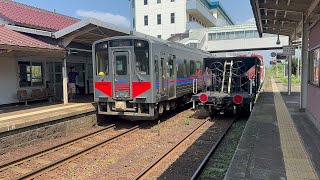 後藤出場回送ホキ800+DE10-1119とキハ121列車交換