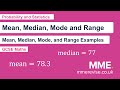 Statistics - Mean, Median, Mode And Range (Examples)