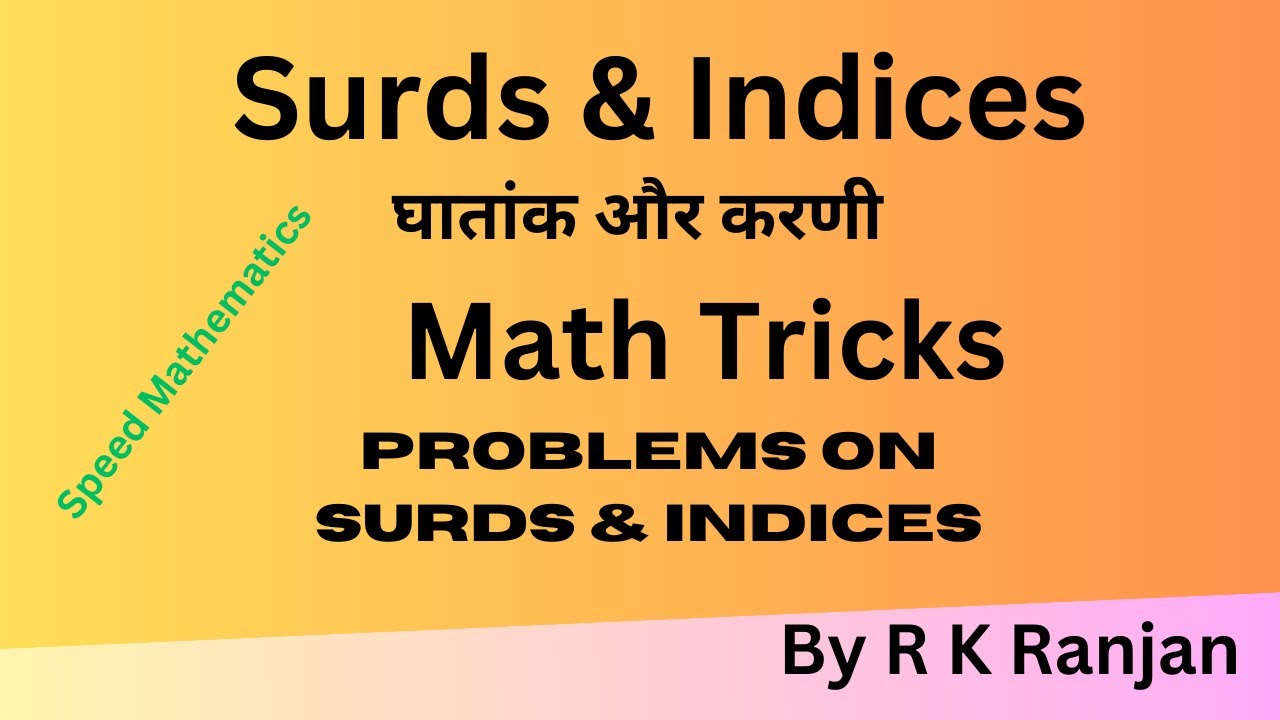 Questions And Answers Of Surds & Indices | Problems On Surds & Indices ...