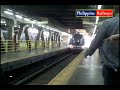 mrt train leaving shaw boulevard station middle track