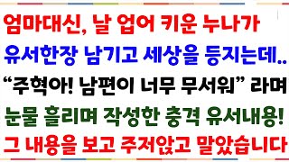 (반전실화사연)평생 어머니 대신 날 업어키운 누나가 세상을 등지고 마는데..누나가 울며 마지막남긴 유서내용을 보고 그자리에서 주저앉고 말았습니다[신청사연][사이다썰][사연라디오]