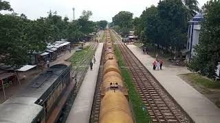 Oil Tanker Frieght Train Entry Panchbibi Station।Frieght Train Bangladesh। Bangladesh Railway