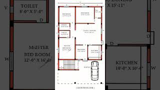 35 x 45 simple house plan | 35 x 45 home design #housedesign #houseplans #homeplan #homedesign #2bhk