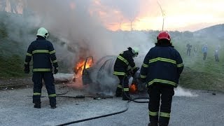 Požiar vraku vozidla Žilina-Hájik, 6.4.2014