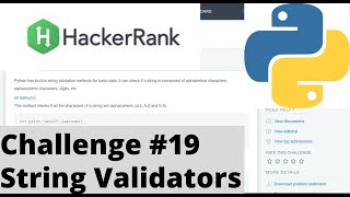 Hackerrank Python | Challenge #19 | String Validators