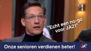 JA21 stemt niet in met ontkoppeling AOW | Joost Eerdmans bij WNL op Zondag