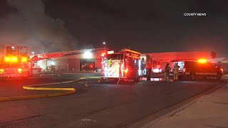Second-Alarm Fire Rips Through Commercial Building | Garden Grove, CA