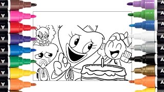 Huggy Wuggy Coloring Pages | Huggy Wuggy And Friends In Birthday Party | Pray For You (NCS Release)