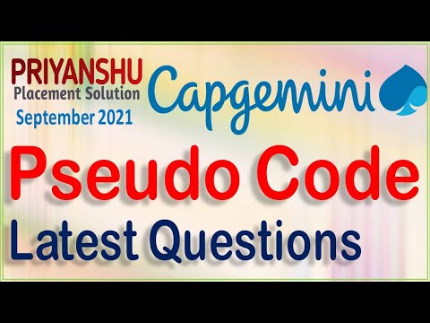 Capgemini Pseudocode Asked On Sep 2021 | Capgemini Pseudocodes - YouTube