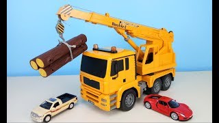 Boy's car toys；玩具吊车展示超强起重能力，工程车；汽车玩具视频