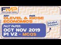 Oct Nov 2019 P1 V2 MCQS | O Level | IGCSE | Economics | 0455 | 2281 | O Level | IGCSE | CAIE l FMP |