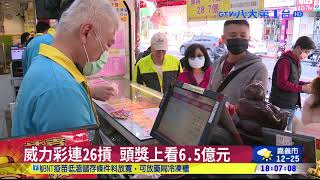 ▼威力彩連26摃 頭獎上看6.5億元 八大民生新聞 2021022012